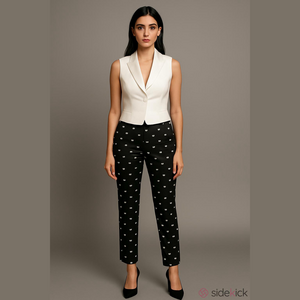 Talbots rsvp-Black Pants with White Swan Pattern size 4